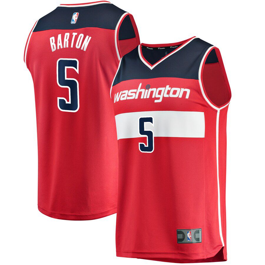 Men Washington Wizards 5 Will Barton Fanatics Branded Red Fast Break Replica NBA Jersey